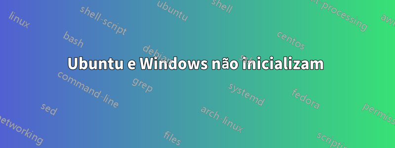 Ubuntu e Windows não inicializam
