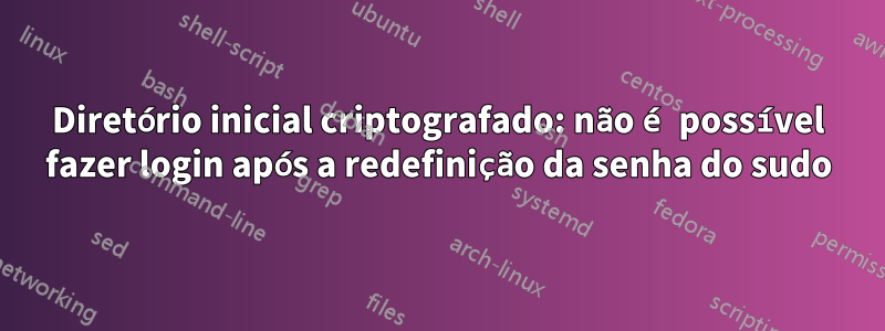 Diretório inicial criptografado: não é possível fazer login após a redefinição da senha do sudo