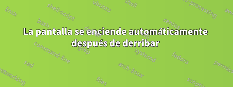 La pantalla se enciende automáticamente después de derribar