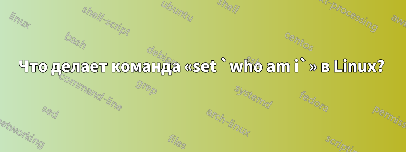 Что делает команда «set `who am i`» в Linux?