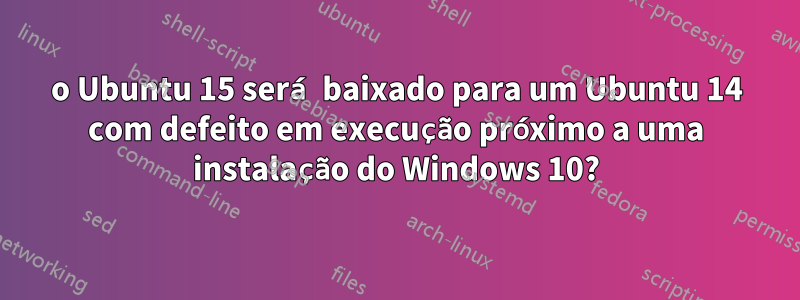 o Ubuntu 15 será baixado para um Ubuntu 14 com defeito em execução próximo a uma instalação do Windows 10?