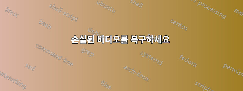 손실된 비디오를 복구하세요