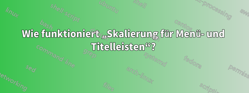 Wie funktioniert „Skalierung für Menü- und Titelleisten“?