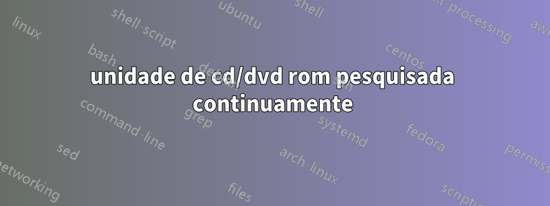unidade de cd/dvd rom pesquisada continuamente