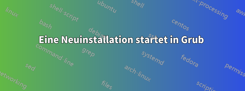 Eine Neuinstallation startet in Grub