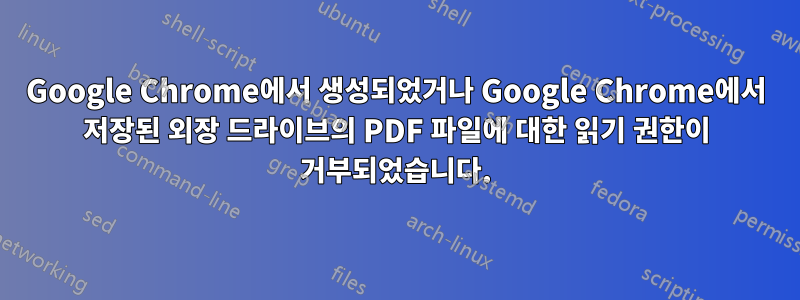 Google Chrome에서 생성되었거나 Google Chrome에서 저장된 외장 드라이브의 PDF 파일에 대한 읽기 권한이 거부되었습니다.