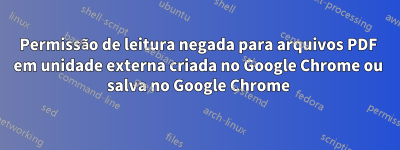 Permissão de leitura negada para arquivos PDF em unidade externa criada no Google Chrome ou salva no Google Chrome