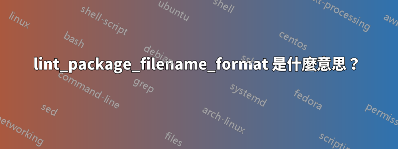 lint_package_filename_format 是什麼意思？