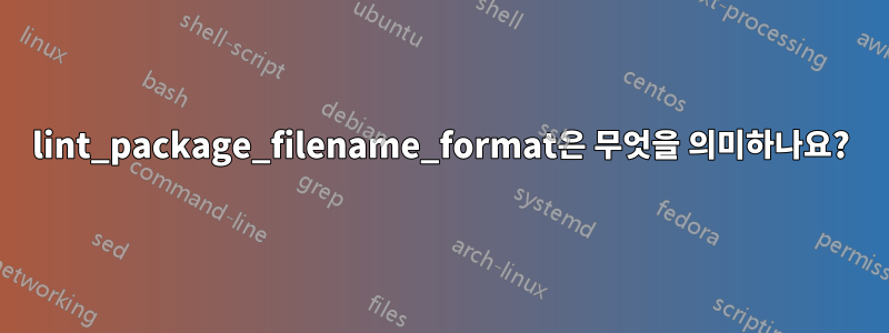 lint_package_filename_format은 무엇을 의미하나요?
