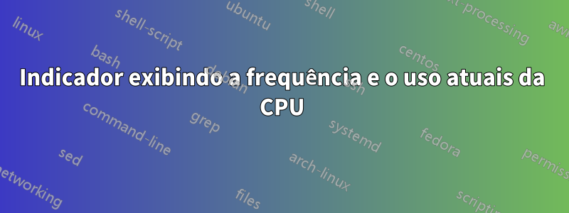 Indicador exibindo a frequência e o uso atuais da CPU