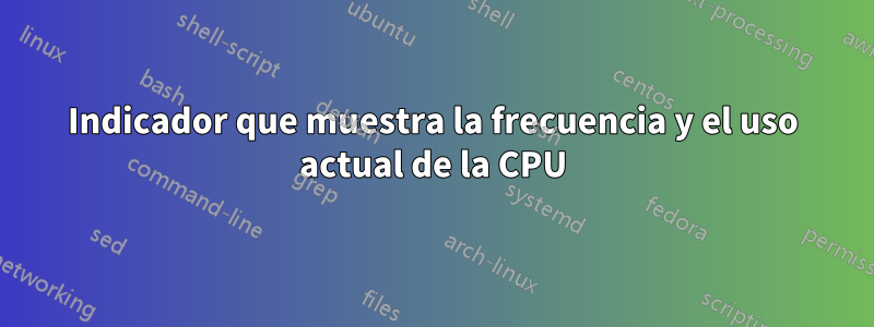 Indicador que muestra la frecuencia y el uso actual de la CPU