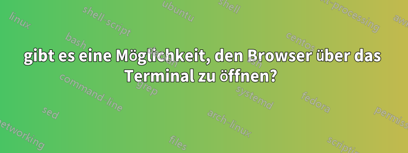 gibt es eine Möglichkeit, den Browser über das Terminal zu öffnen? 