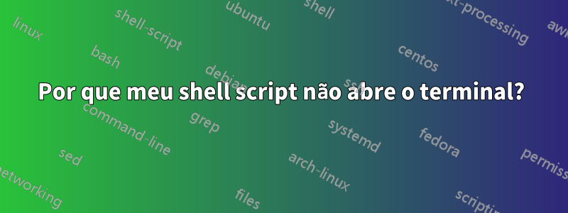 Por que meu shell script não abre o terminal?