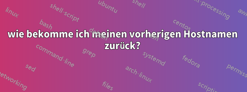 wie bekomme ich meinen vorherigen Hostnamen zurück?