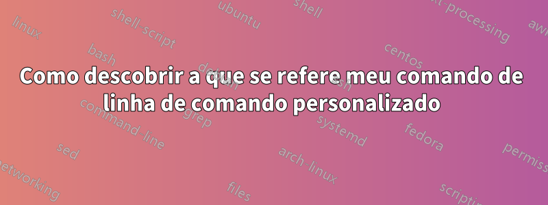 Como descobrir a que se refere meu comando de linha de comando personalizado