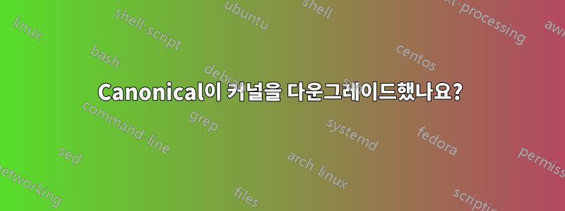 Canonical이 커널을 다운그레이드했나요?