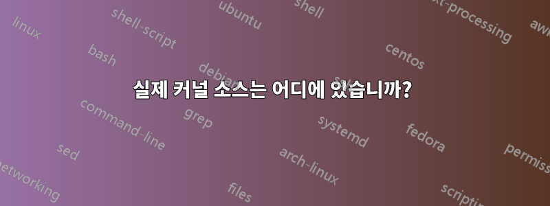 실제 커널 소스는 어디에 있습니까?