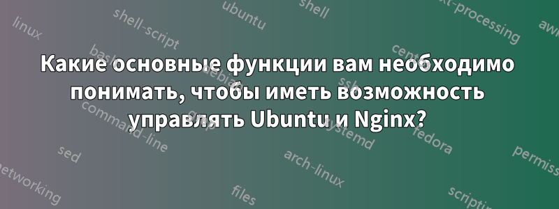 Какие основные функции вам необходимо понимать, чтобы иметь возможность управлять Ubuntu и Nginx?