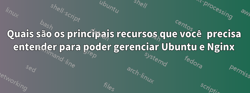Quais são os principais recursos que você precisa entender para poder gerenciar Ubuntu e Nginx