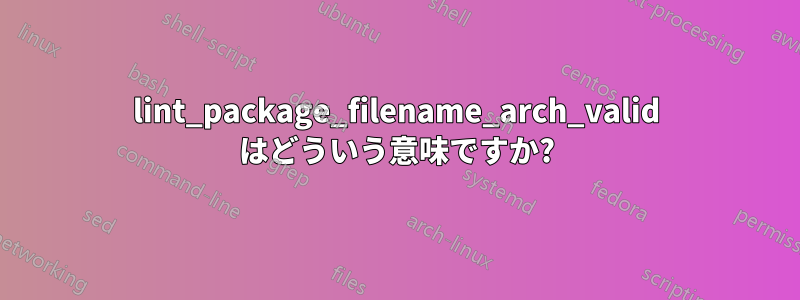 lint_package_filename_arch_valid はどういう意味ですか?