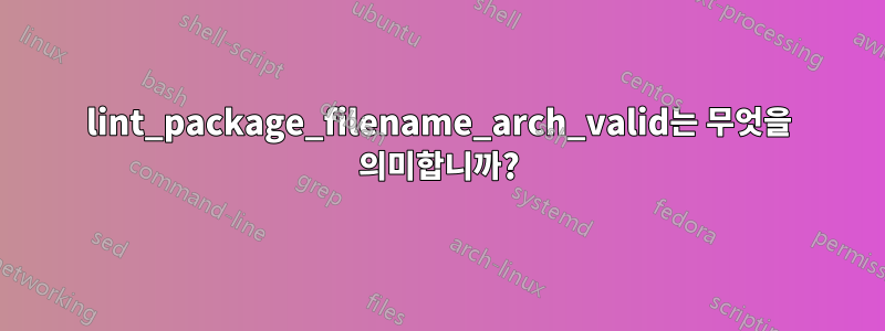 lint_package_filename_arch_valid는 무엇을 의미합니까?