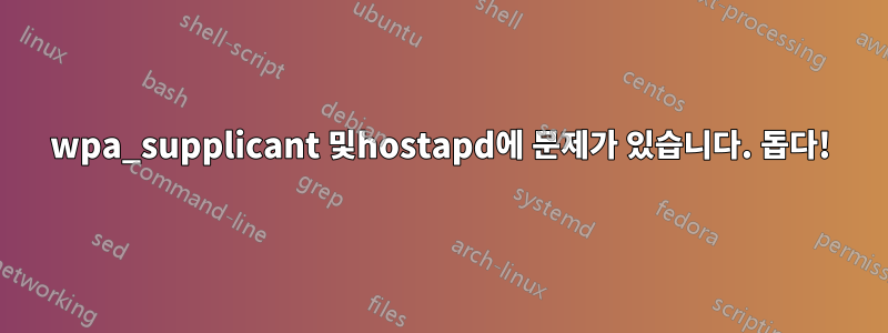 wpa_supplicant 및hostapd에 문제가 있습니다. 돕다!