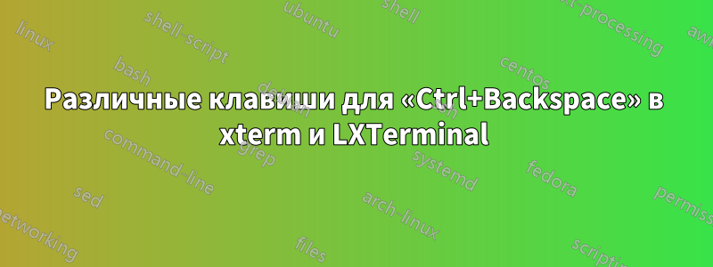 Различные клавиши для «Ctrl+Backspace» в xterm и LXTerminal