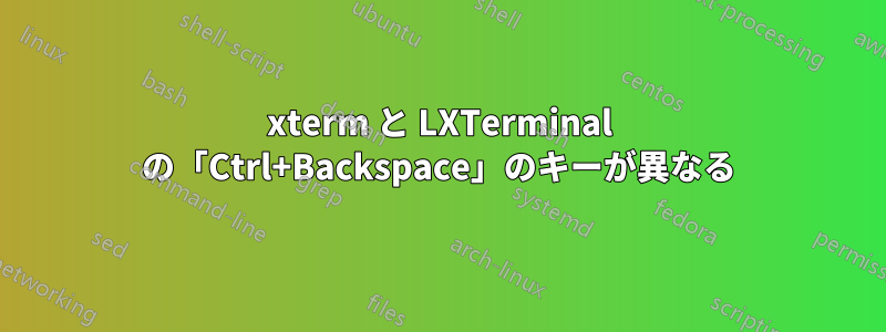 xterm と LXTerminal の「Ctrl+Backspace」のキーが異なる