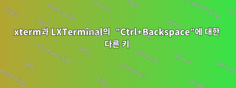 xterm과 LXTerminal의 "Ctrl+Backspace"에 대한 다른 키