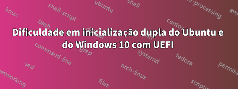 Dificuldade em inicialização dupla do Ubuntu e do Windows 10 com UEFI