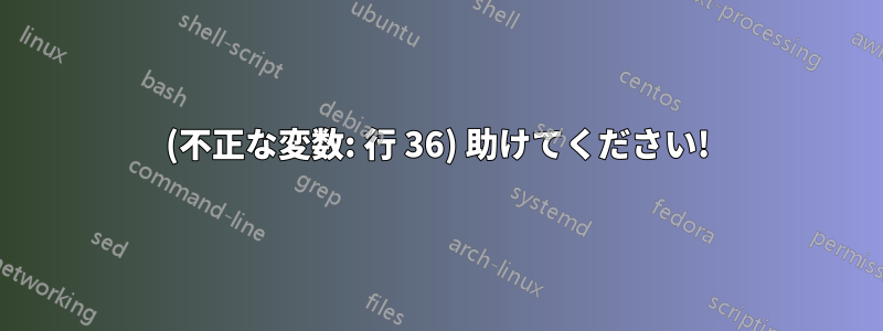 (不正な変数: 行 36) 助けてください!