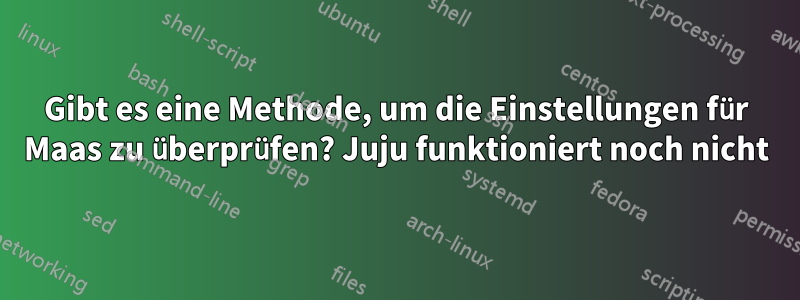 Gibt es eine Methode, um die Einstellungen für Maas zu überprüfen? Juju funktioniert noch nicht
