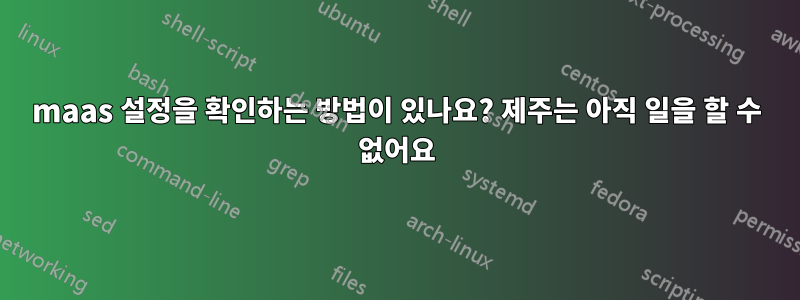 maas 설정을 확인하는 방법이 있나요? 제주는 아직 일을 할 수 없어요