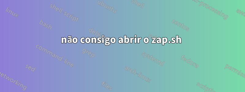 não consigo abrir o zap.sh