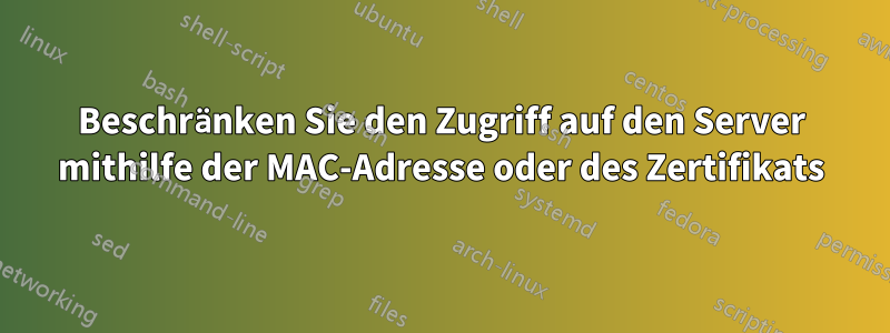 Beschränken Sie den Zugriff auf den Server mithilfe der MAC-Adresse oder des Zertifikats