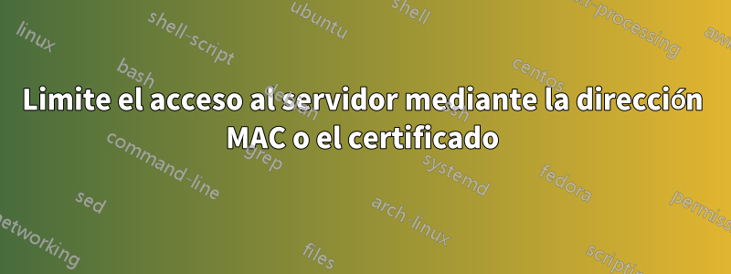 Limite el acceso al servidor mediante la dirección MAC o el certificado