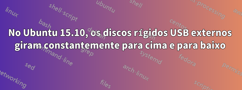 No Ubuntu 15.10, os discos rígidos USB externos giram constantemente para cima e para baixo