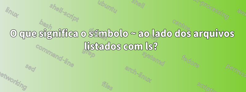 O que significa o símbolo ~ ao lado dos arquivos listados com ls? 