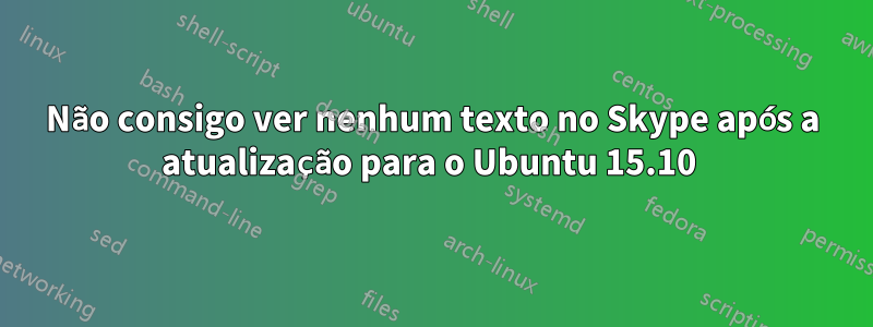 Não consigo ver nenhum texto no Skype após a atualização para o Ubuntu 15.10 