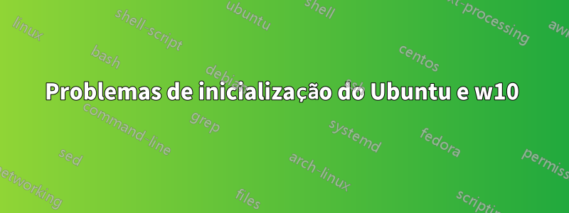 Problemas de inicialização do Ubuntu e w10