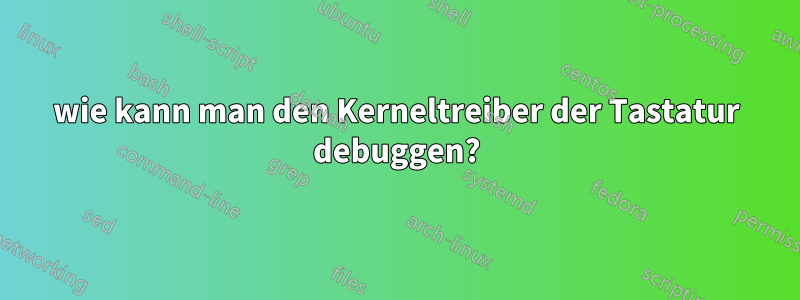 wie kann man den Kerneltreiber der Tastatur debuggen?