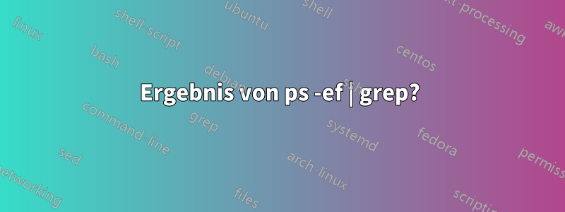 Ergebnis von ps -ef | grep?