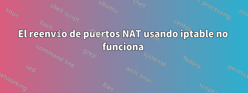 El reenvío de puertos NAT usando iptable no funciona