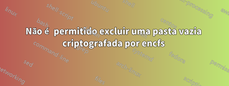 Não é permitido excluir uma pasta vazia criptografada por encfs