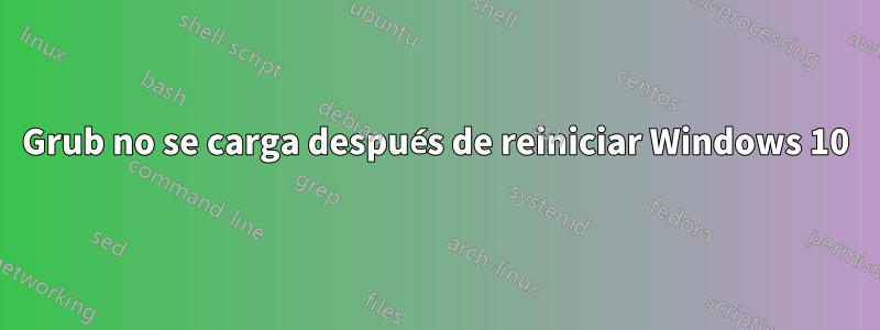 Grub no se carga después de reiniciar Windows 10