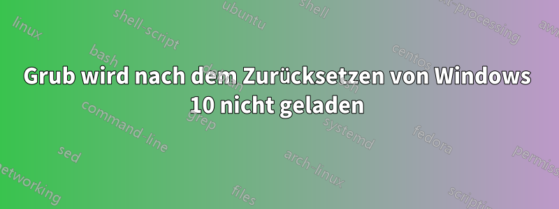 Grub wird nach dem Zurücksetzen von Windows 10 nicht geladen