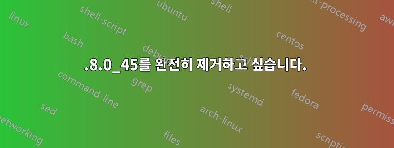 1.8.0_45를 완전히 제거하고 싶습니다.