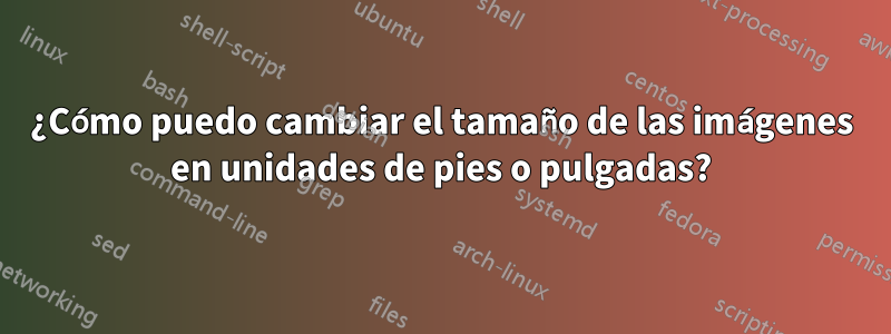 ¿Cómo puedo cambiar el tamaño de las imágenes en unidades de pies o pulgadas?
