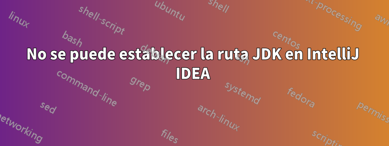 No se puede establecer la ruta JDK en IntelliJ IDEA