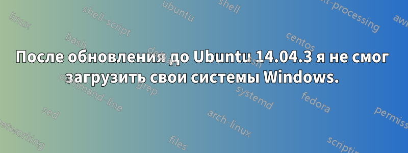 После обновления до Ubuntu 14.04.3 я не смог загрузить свои системы Windows.